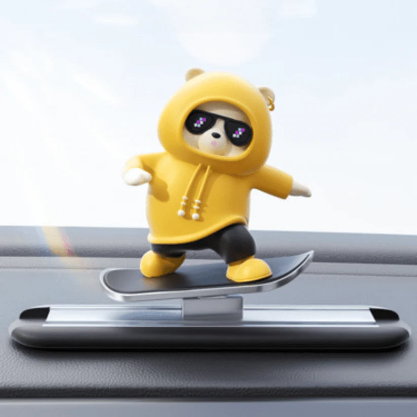 Ornement de tableau de bord Skate Bear
