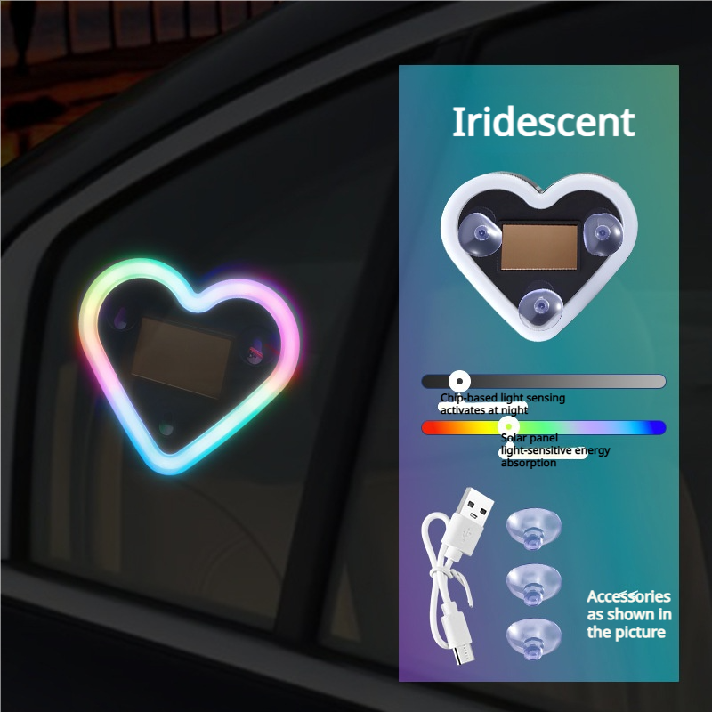 Heart Shape Car Triangle Window Ambient Light