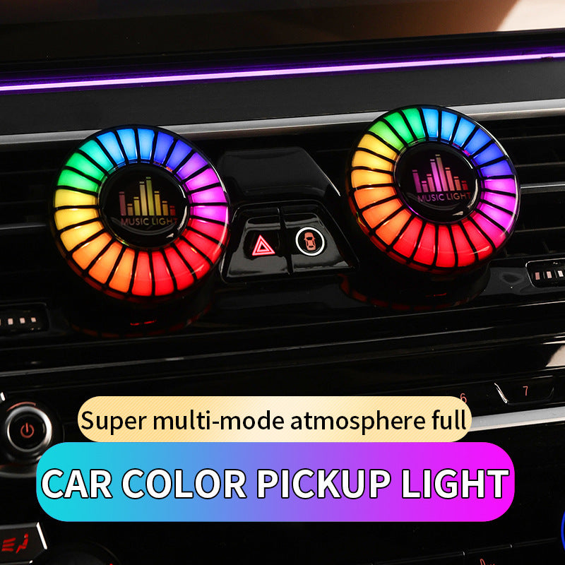 Car Air Vent Music Light, RGB Sound Activated LED Rhythm Ambient Lamp