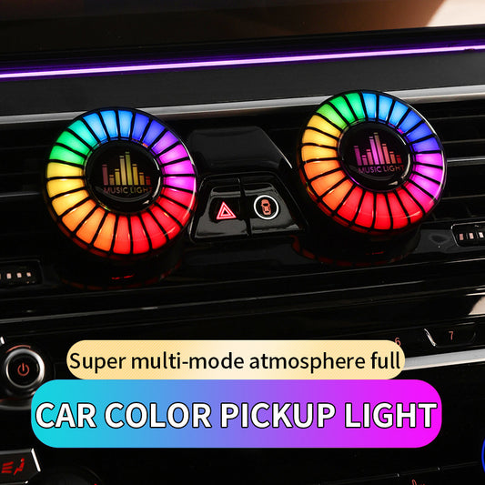 Car Air Vent Music Light, RGB Sound Activated LED Rhythm Ambient Lamp