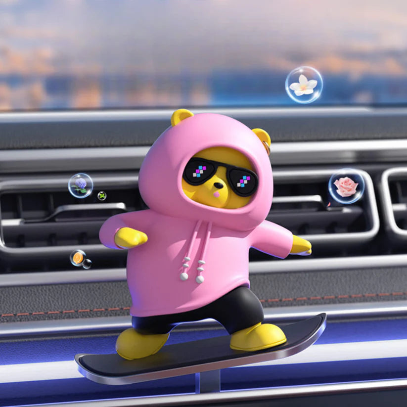 Skate Bear Car Dashboard Ornament