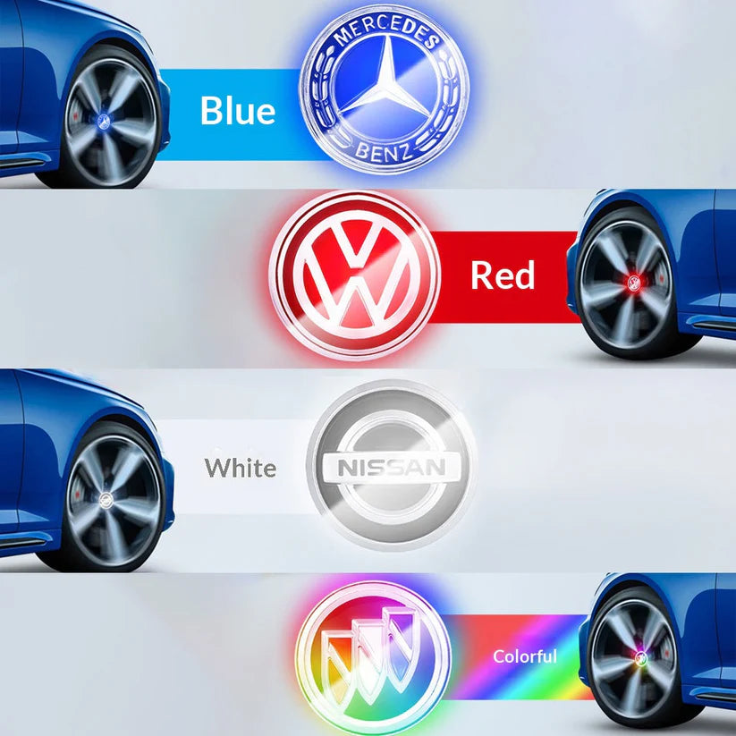 4 enjoliveurs de roue flottants à LED auto-alimentés
