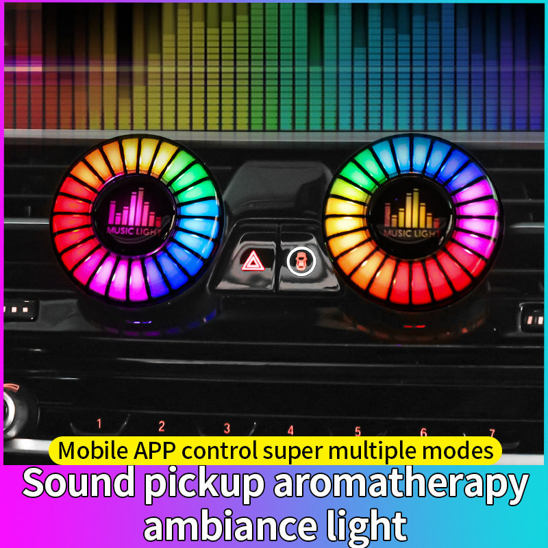 Car Air Vent Music Light, RGB Sound Activated LED Rhythm Ambient Lamp