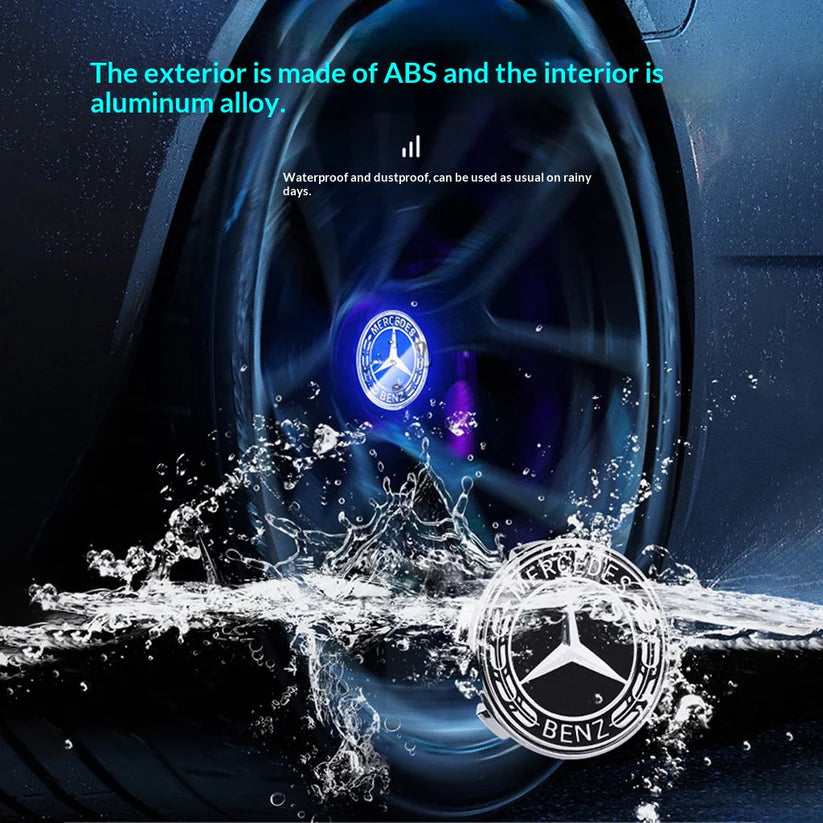 4 enjoliveurs de roue flottants à LED auto-alimentés