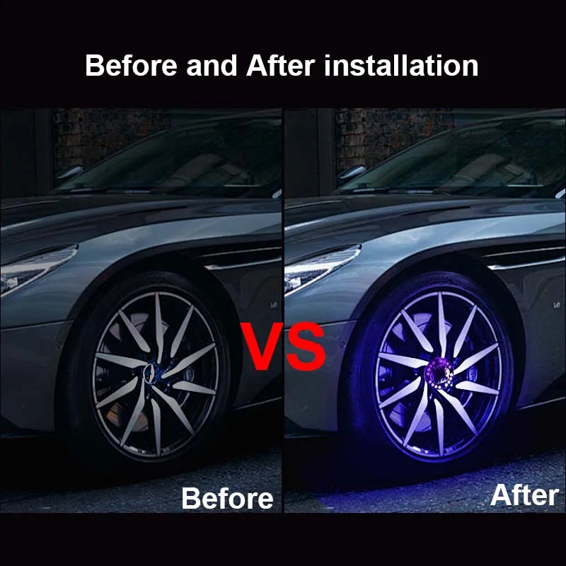 Éclairage de roue de voiture solaire RVB