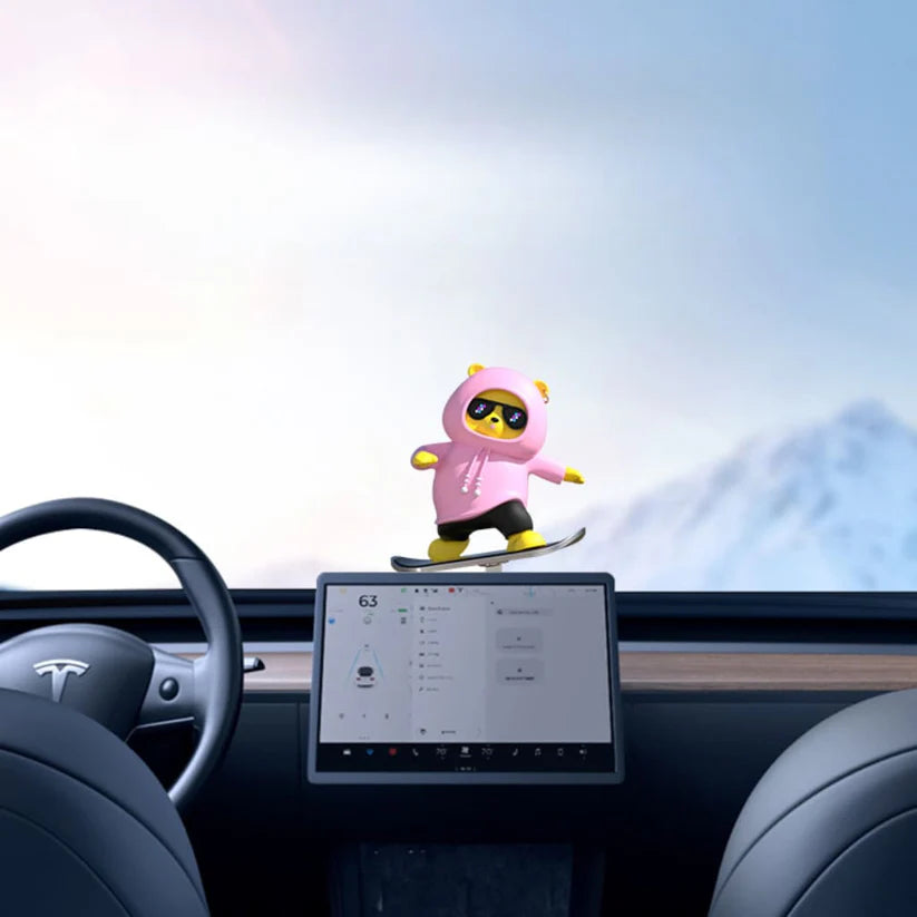 Skate Bear Car Dashboard Ornament