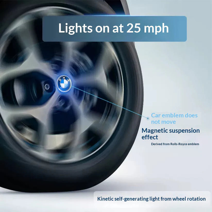 4 enjoliveurs de roue flottants à LED auto-alimentés