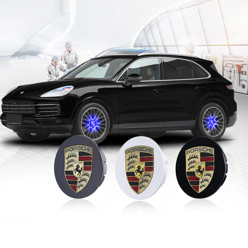 4 enjoliveurs de roue flottants à LED auto-alimentés