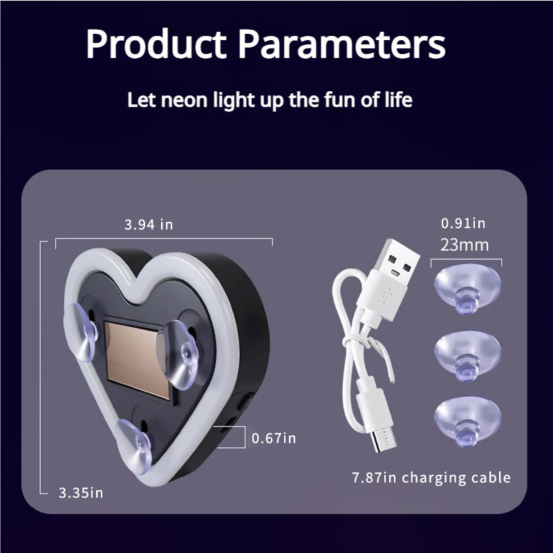 Heart Shape Car Triangle Window Ambient Light