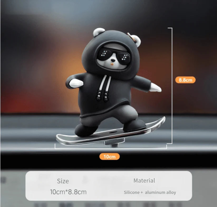 Skate Bear Car Dashboard Ornament