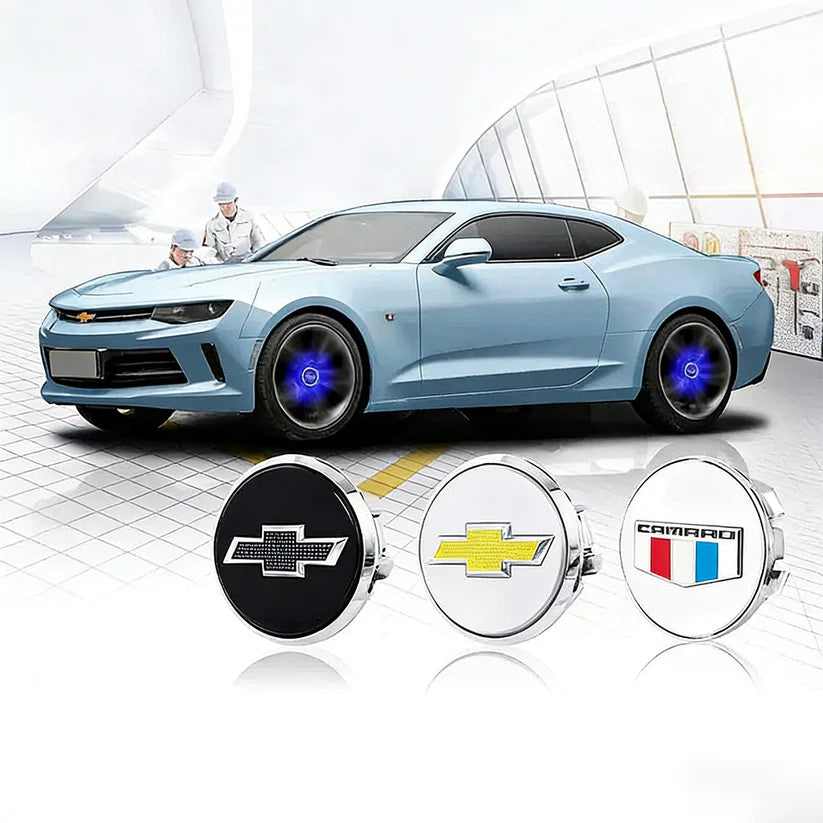 4 enjoliveurs de roue flottants à LED auto-alimentés