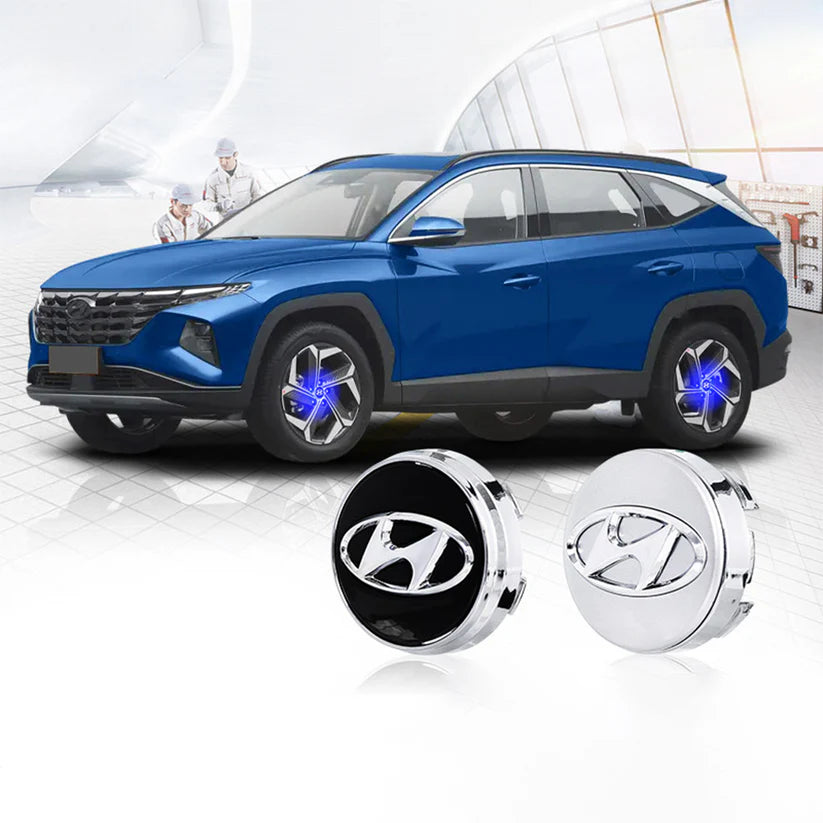 4 enjoliveurs de roue flottants à LED auto-alimentés