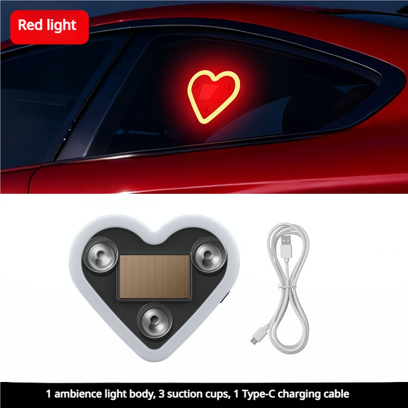 Heart Shape Car Triangle Window Ambient Light
