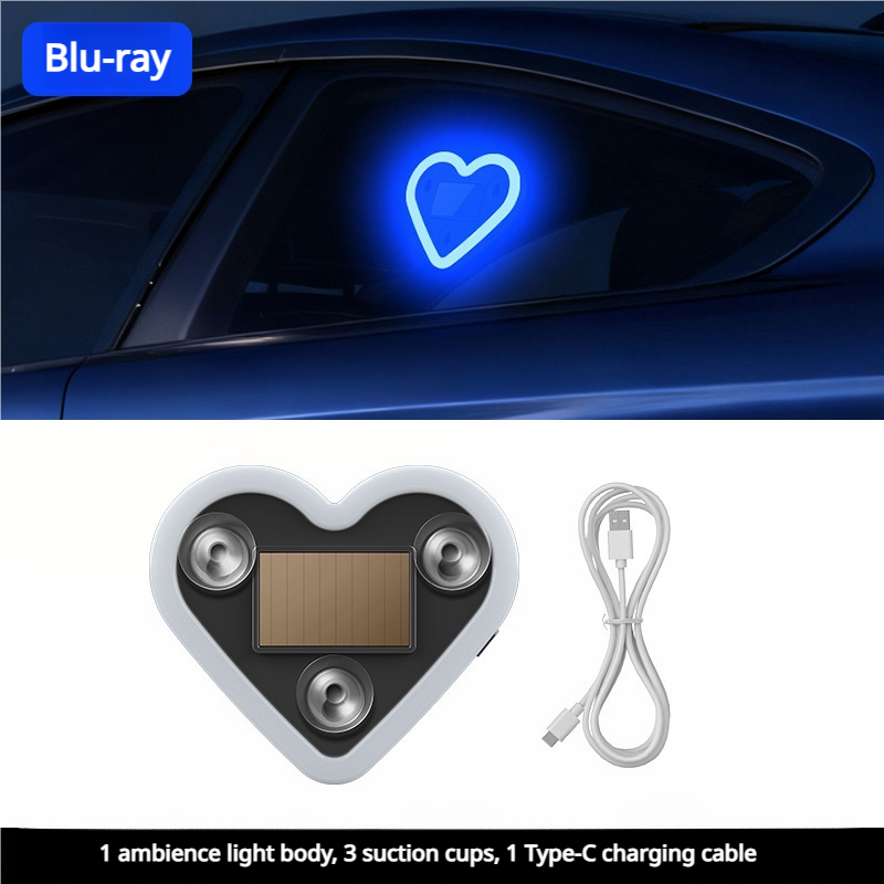 Heart Shape Car Triangle Window Ambient Light