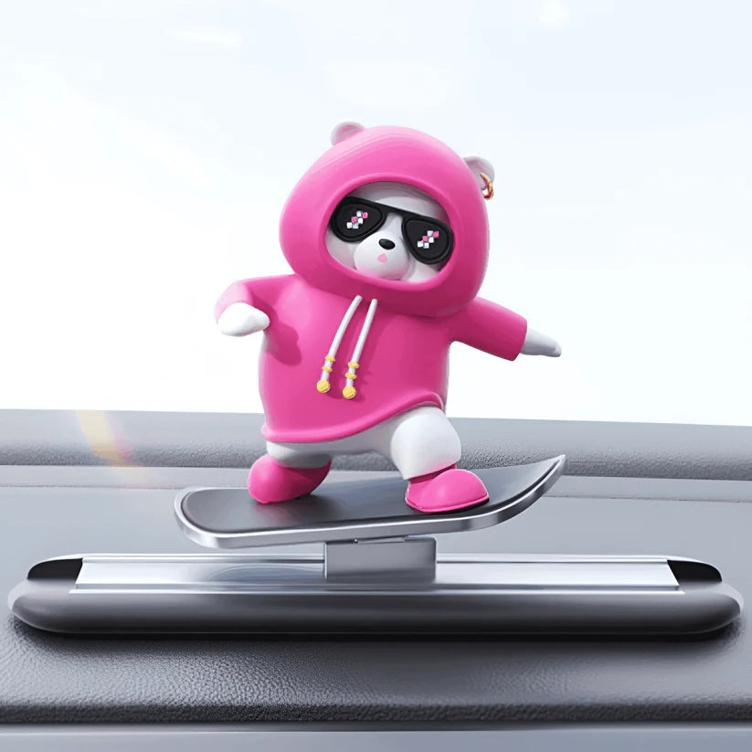 Skate Bear Car Dashboard Ornament
