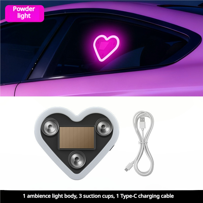 Heart Shape Car Triangle Window Ambient Light