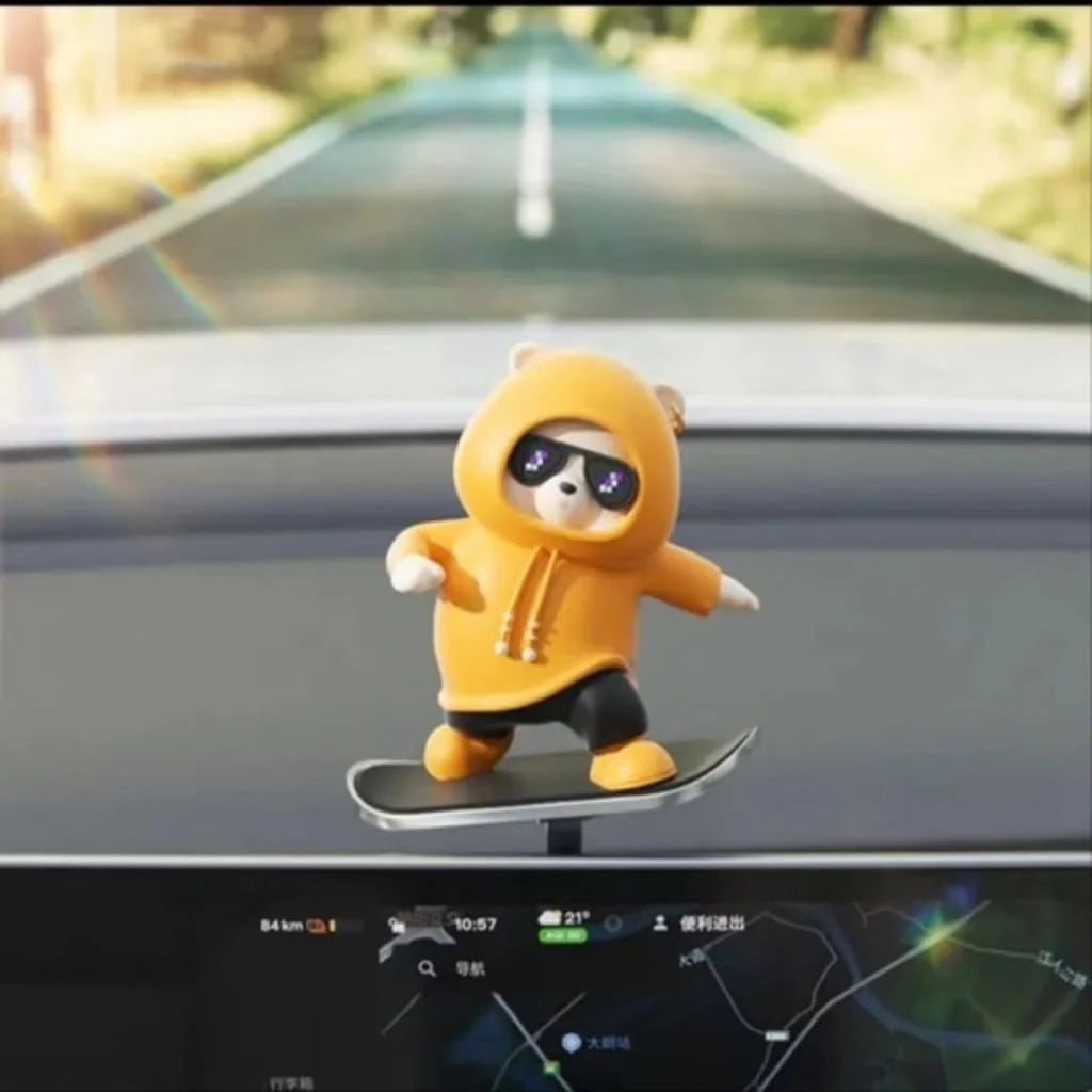 Skate Bear Car Dashboard Ornament