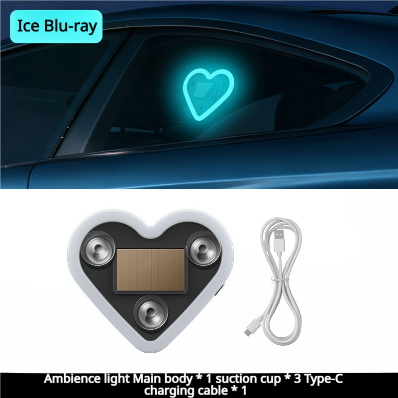 Heart Shape Car Triangle Window Ambient Light